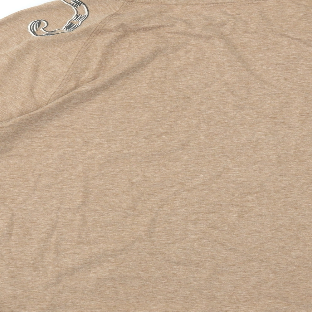 M&S Womens Beige Basic T-Shirt Size 14