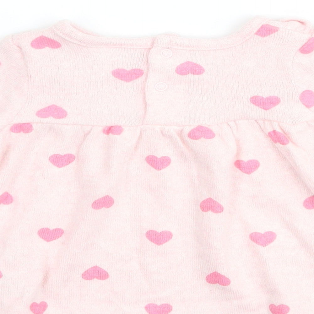Sterling Girls Pink Polka Dot Basic T-Shirt Size 3-6 Months - Love heart print