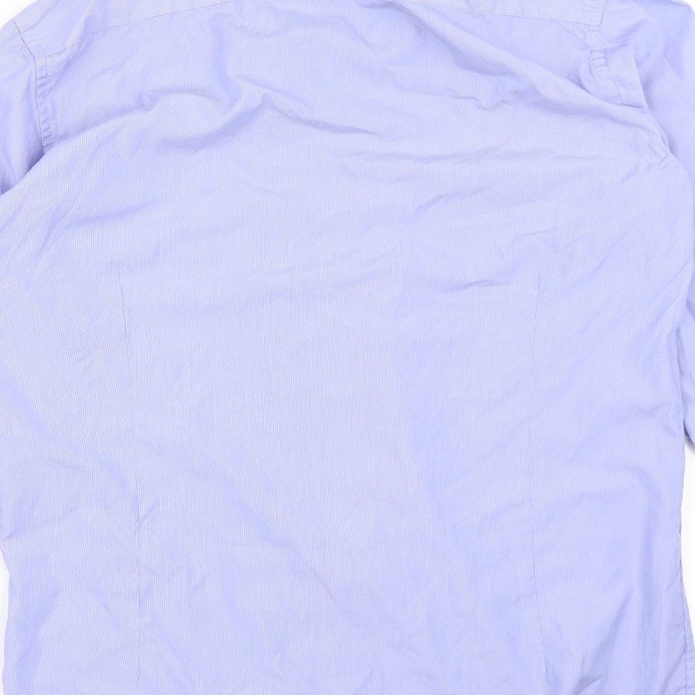 Francisco Lolli Mens Blue Dress Shirt Size XL