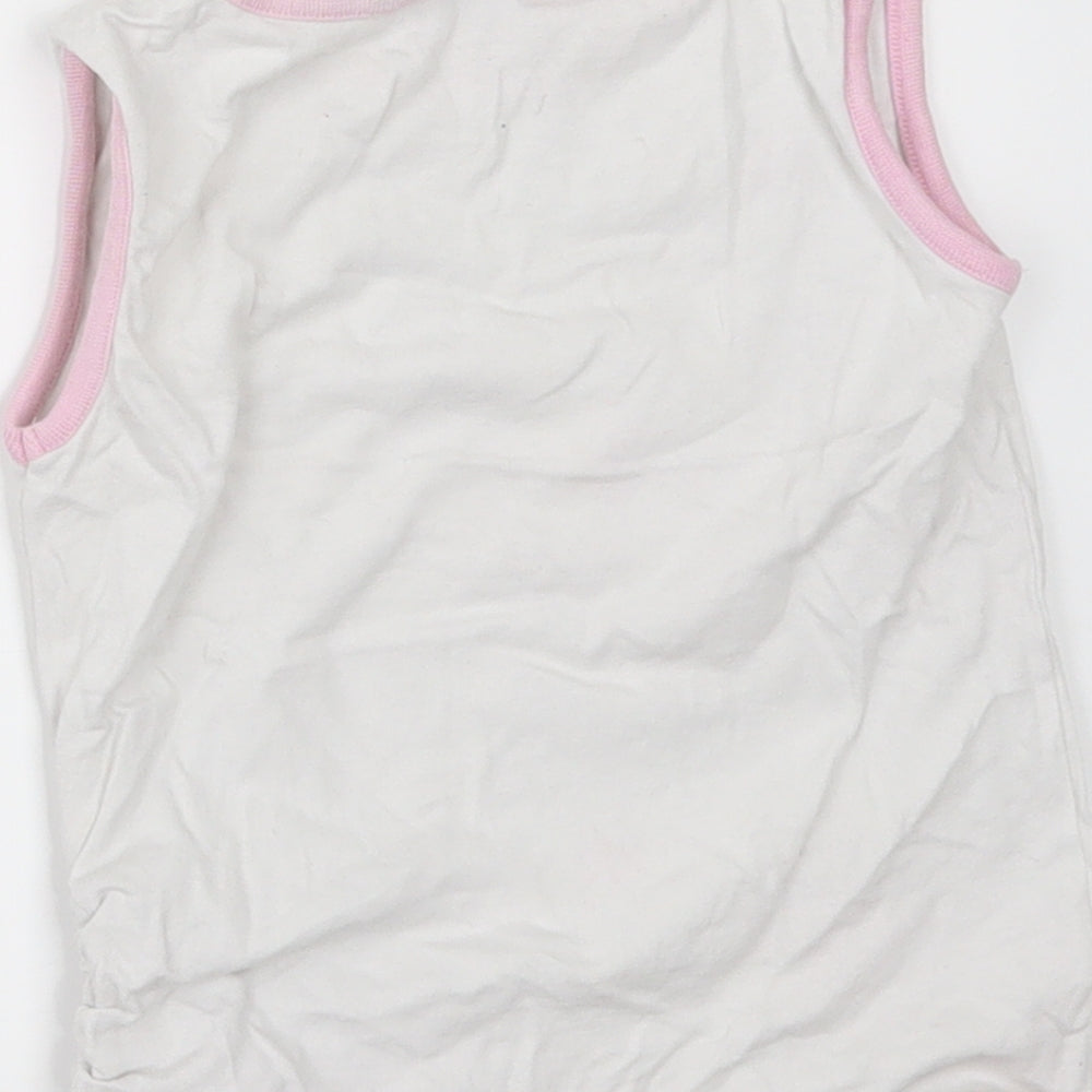 girl2girl Girls White Floral Basic T-Shirt Size 5-6 Years