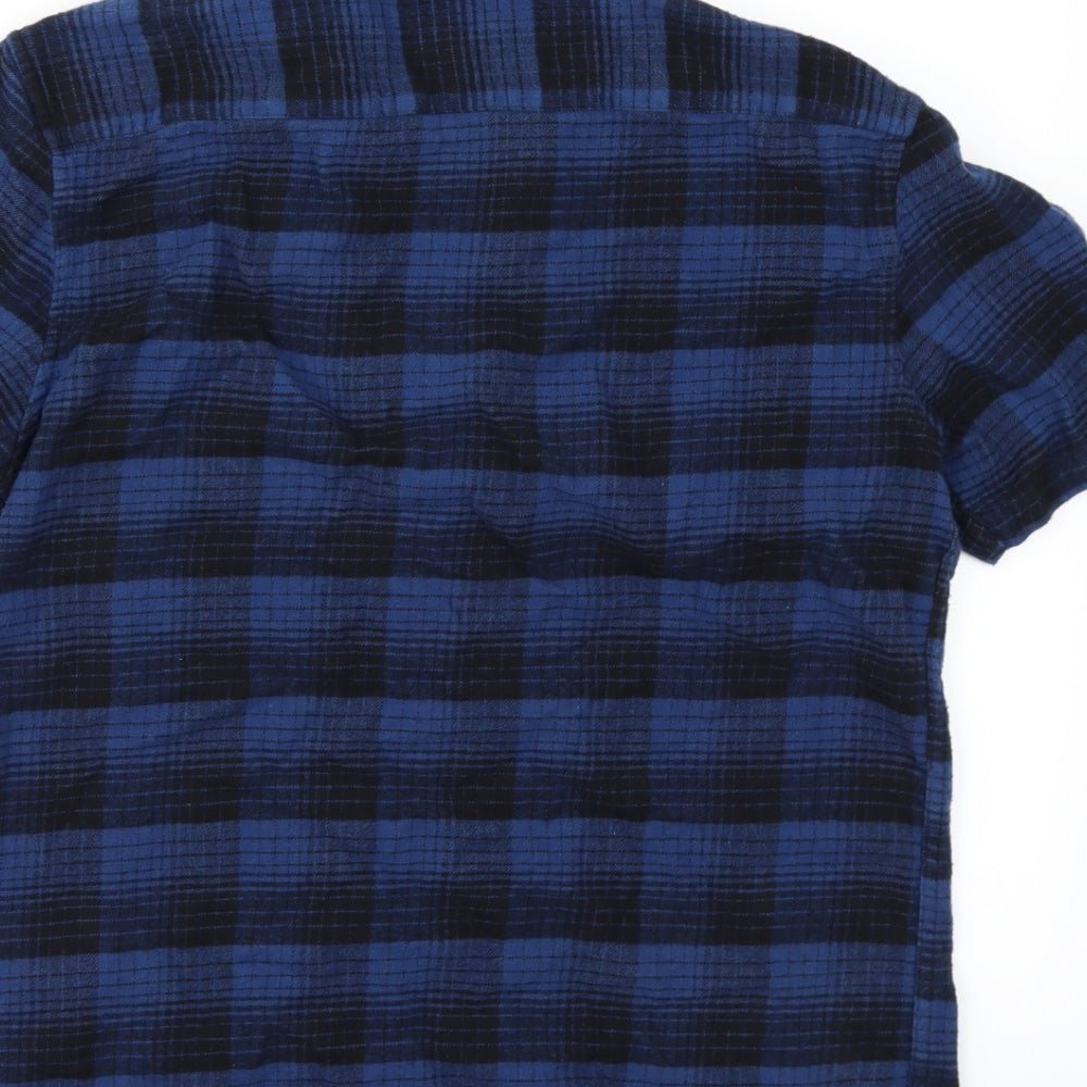 ASOS Mens Blue Check Button-Up Size S