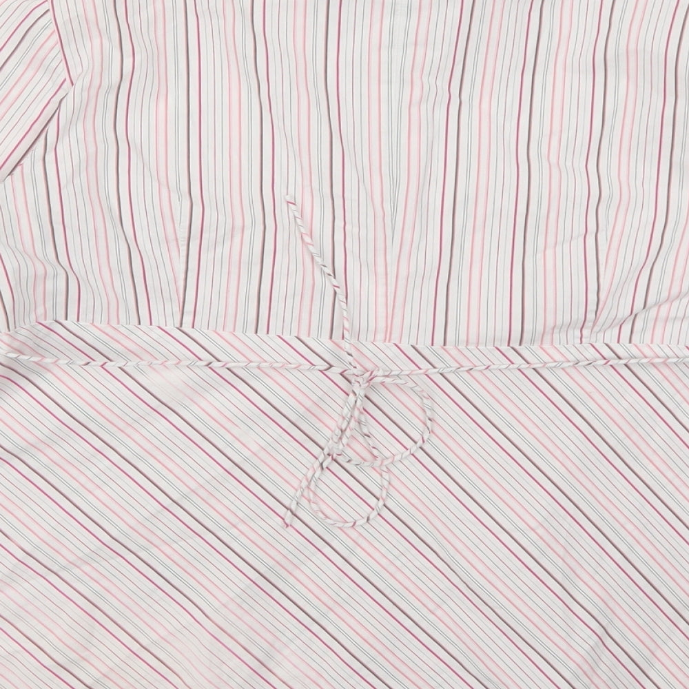 Duo Maternity Womens Pink Striped Basic Blouse Size L