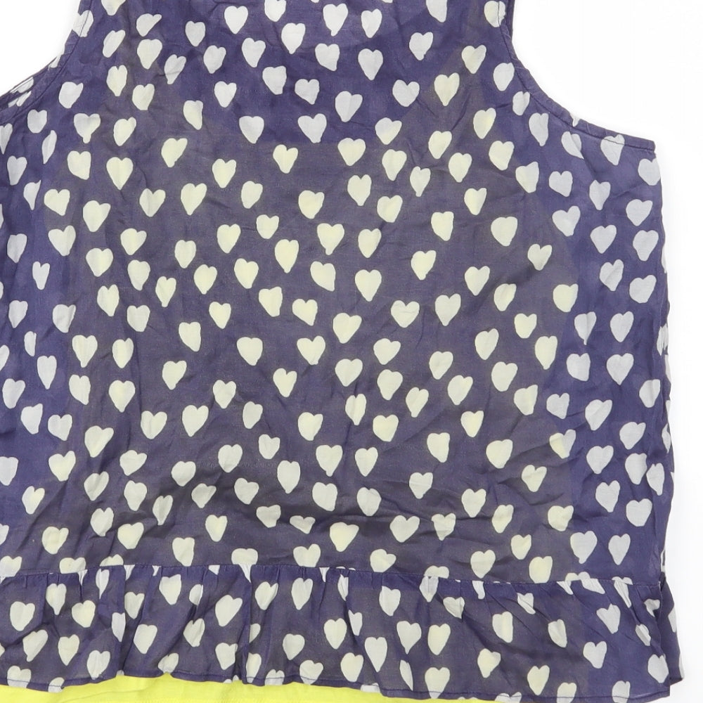 Johnnie B Womens Blue Polka Dot Basic Blouse Size L