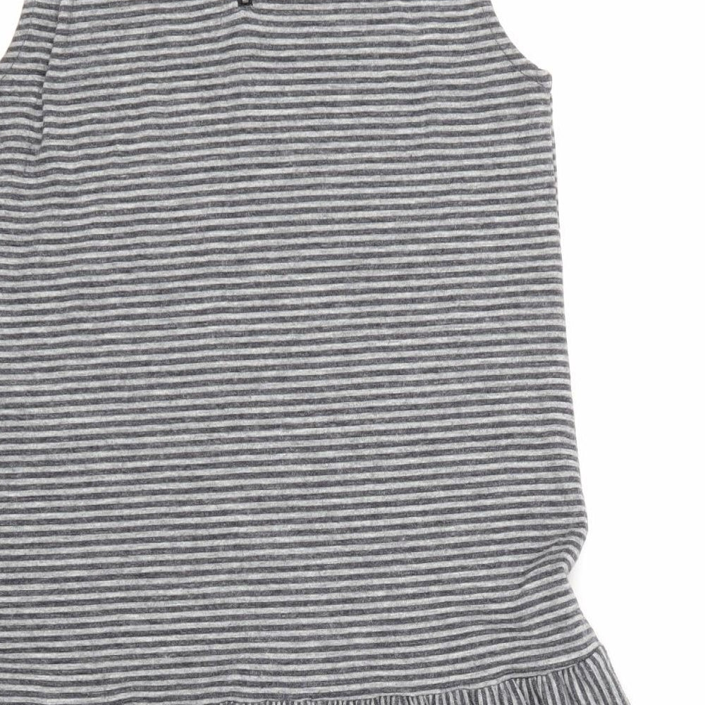 Artisan Womens Grey Striped A-Line Size M