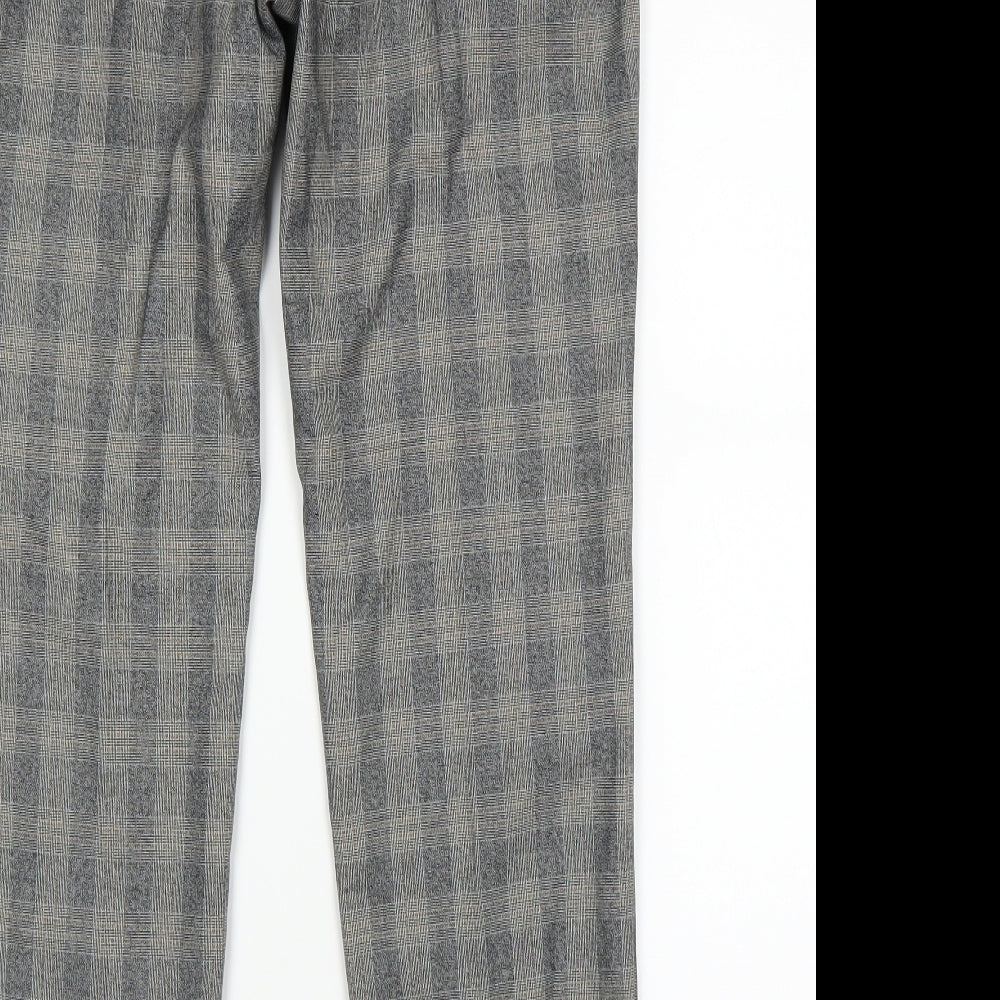Marks and Spencer Womens Grey Check Trousers Size 34 L28 in