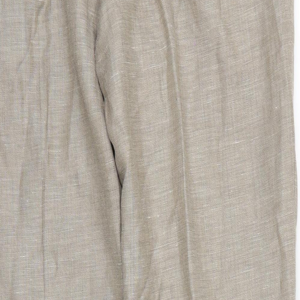M&S Mens Beige Dress Pants Trousers Size S L30 in