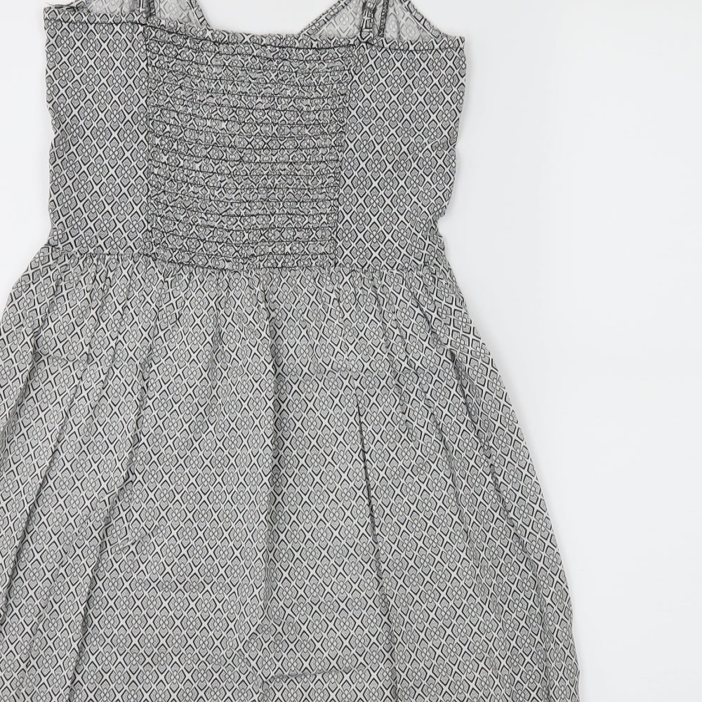 Divided by H&M Womens White Geometric Skater Dress Size 6