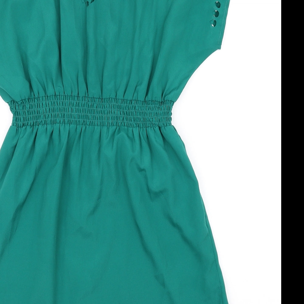 FOREVER 21 Womens Green Basic Blouse Size 8