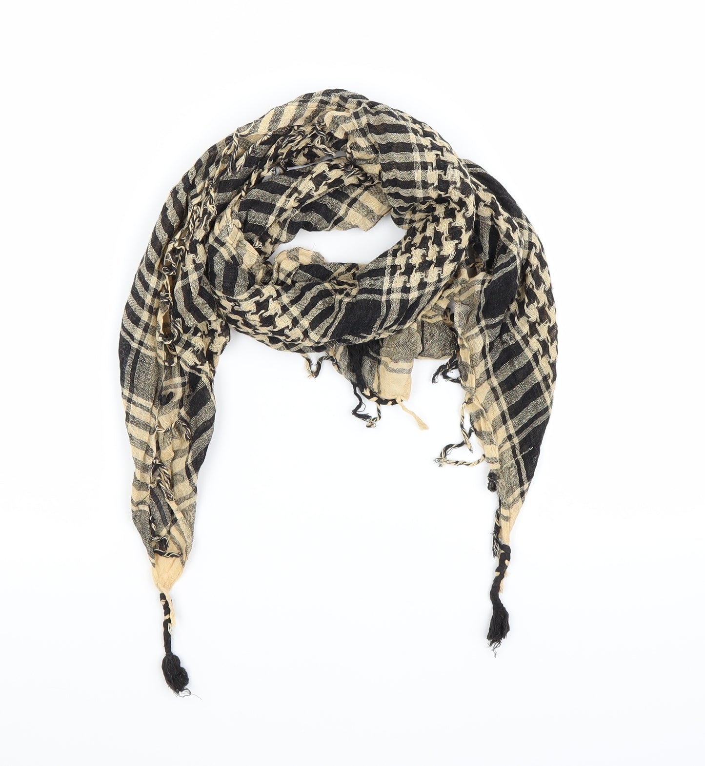 Preworn Black Houndstooth Scarf