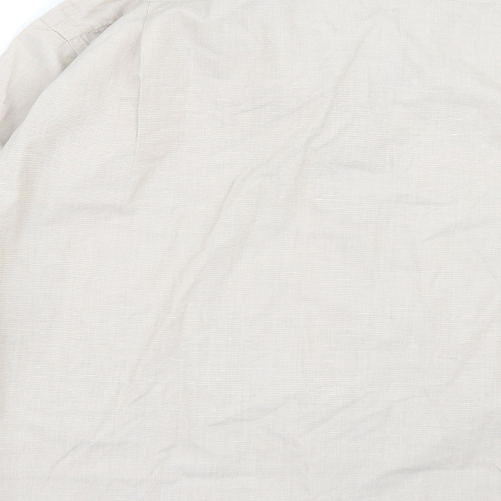 Cedar Wood Mens Beige Button-Up Size 17