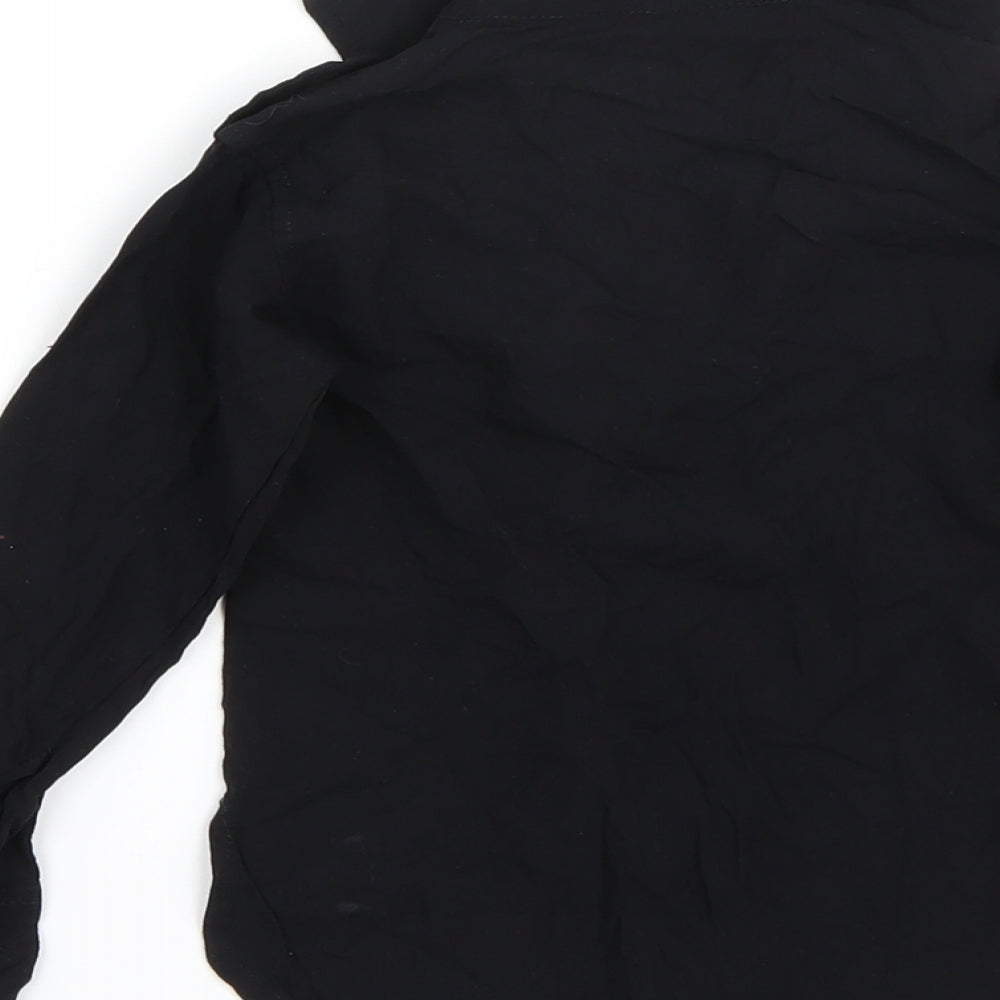 Preworn Girls Black Basic Blouse Size 2 Years