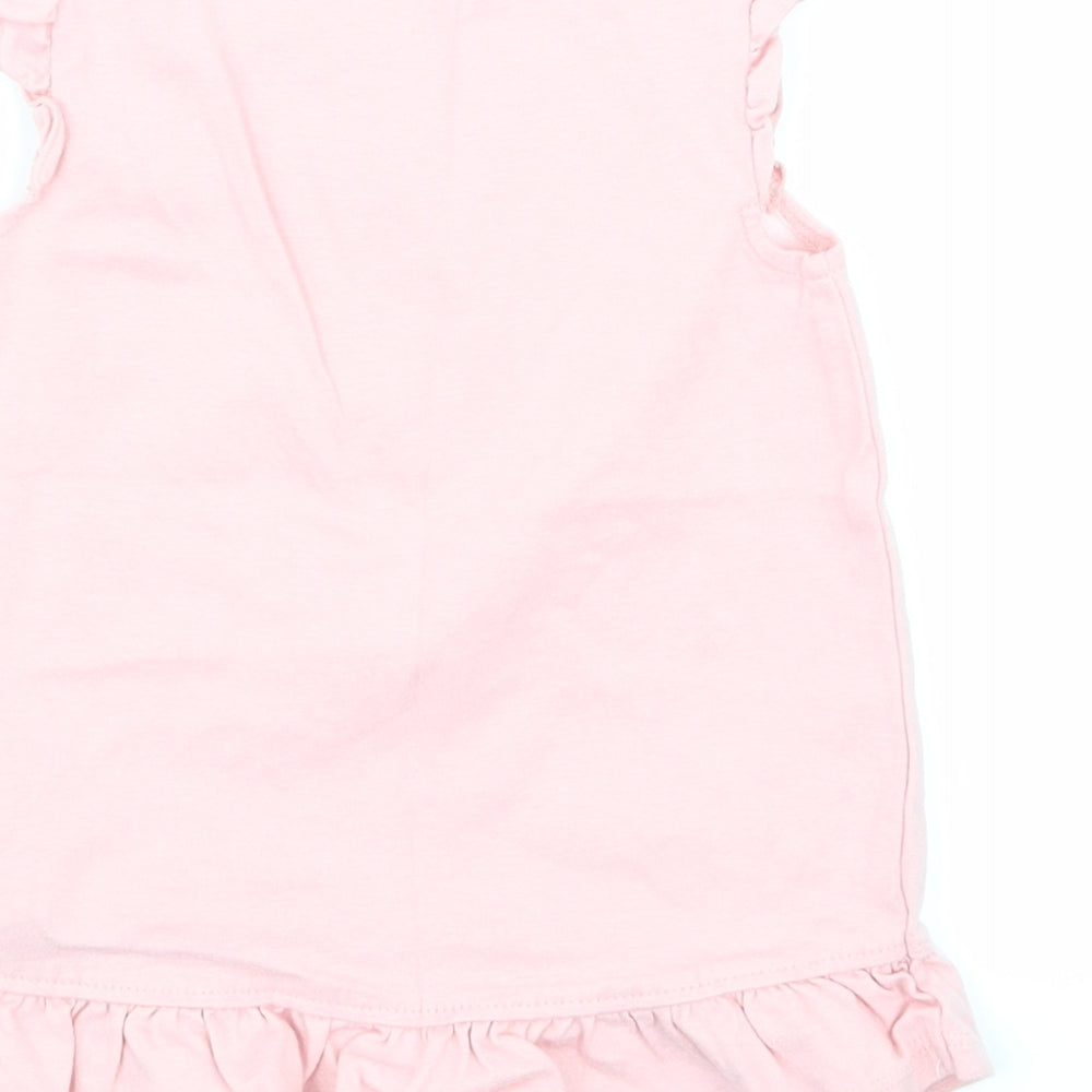 George Girls Pink Basic T-Shirt Size 9-12 Months