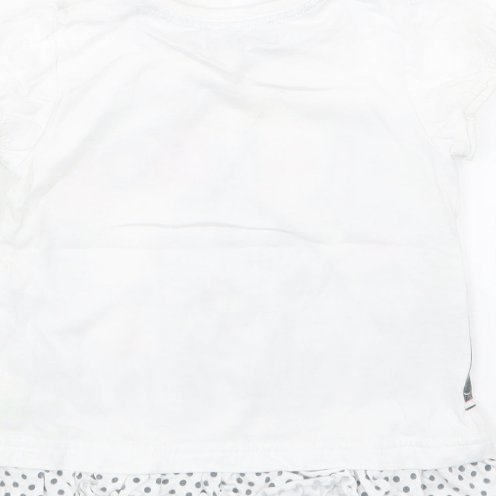 Disney Girls White Basic T-Shirt Size 12-18 Months