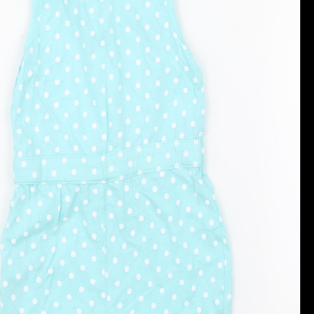 Young Dimension Girls Blue Polka Dot Babygrow One-Piece Size 12-18 Months