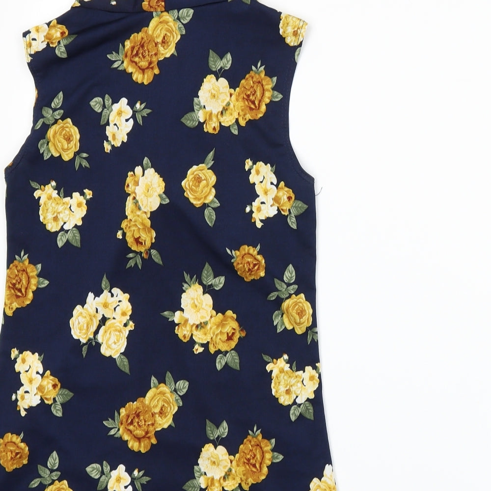 Prospect BLVD Womens Blue Floral Basic Tank Size S
