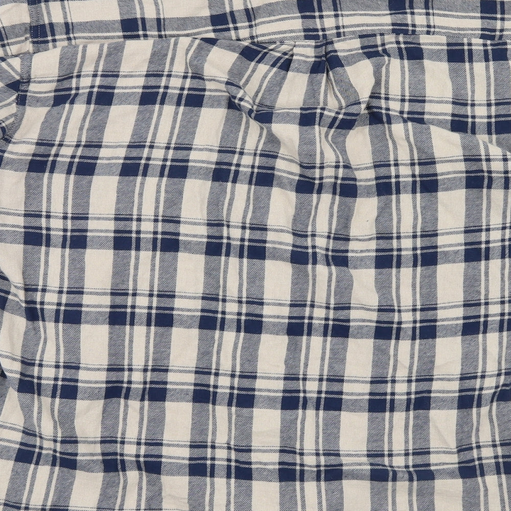 D/STRUCT Mens Blue Check Button-Up Size XL