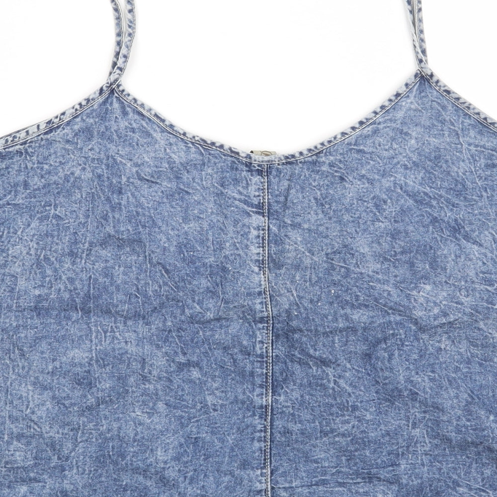 DENIM CO Womens Blue Basic Blouse Size 14