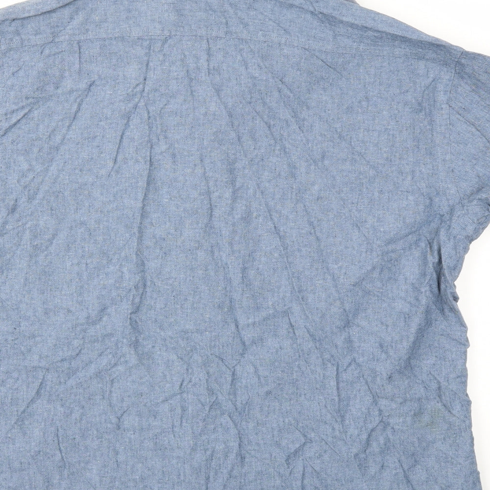 TU Mens Blue Button-Up Size XL