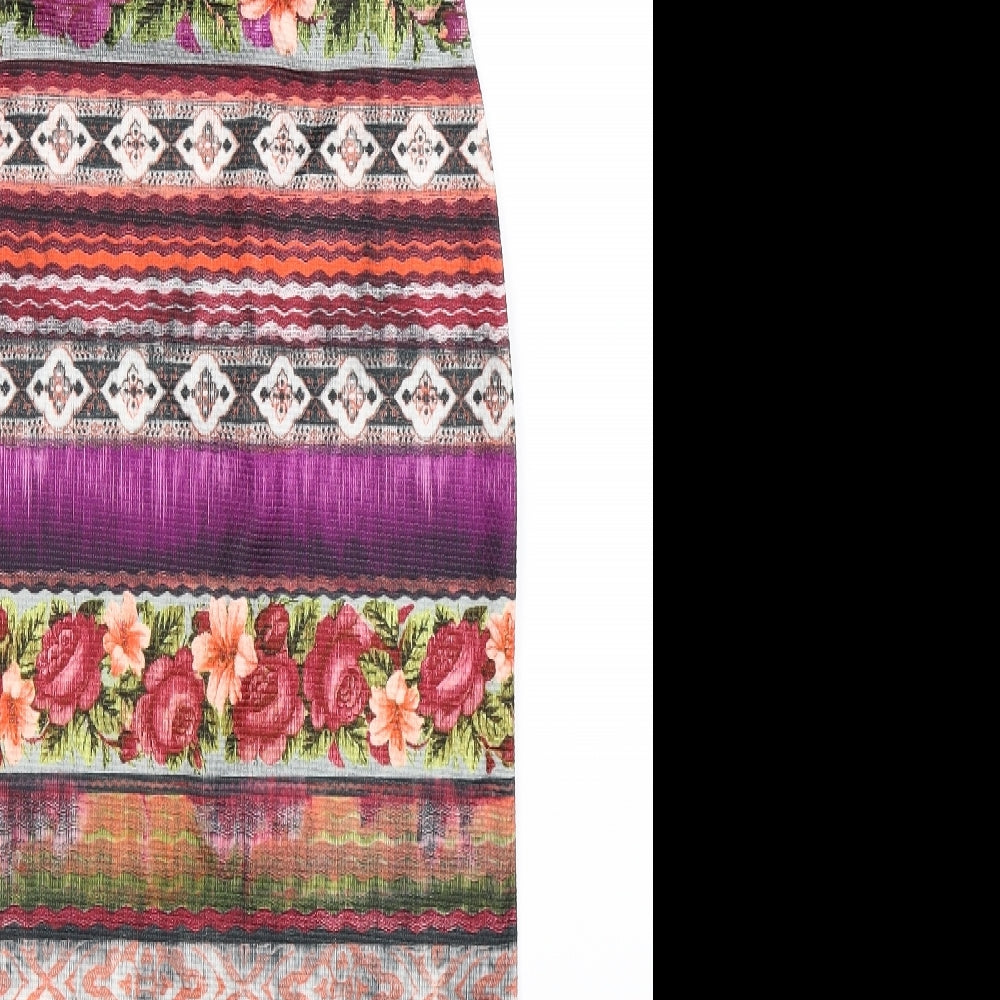 Kiah Womens Multicoloured Floral Bodycon Size 10