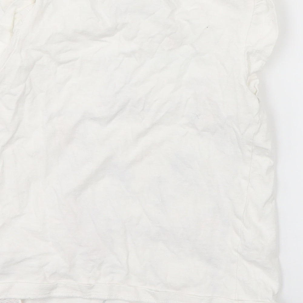 Disney Girls White Basic T-Shirt Size 3-4 Years