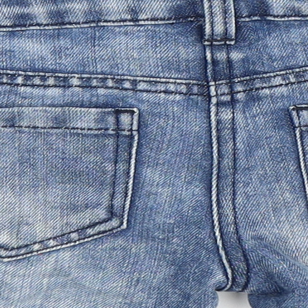 George Girls Blue Dungaree Shorts Shorts Size 6-7 Years