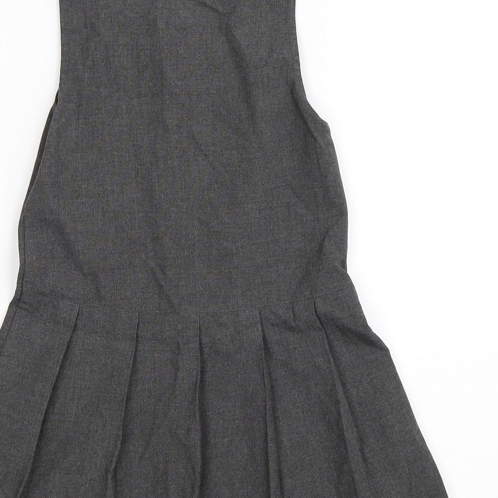 Top Class Girls Grey Pinafore/Dungaree Dress Size 5-6 Years