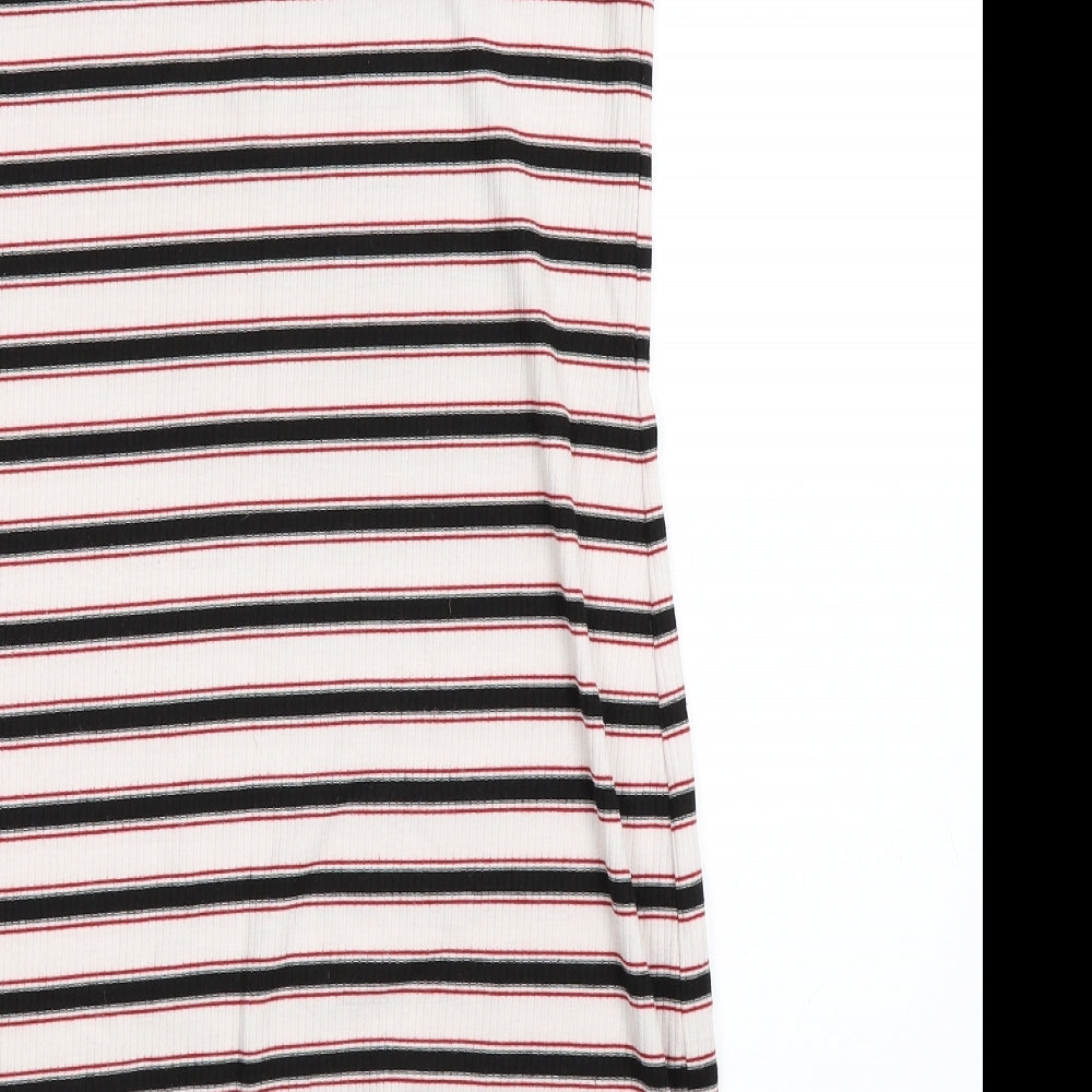 Primark Girls White Striped T-Shirt Dress Size 13-14 Years