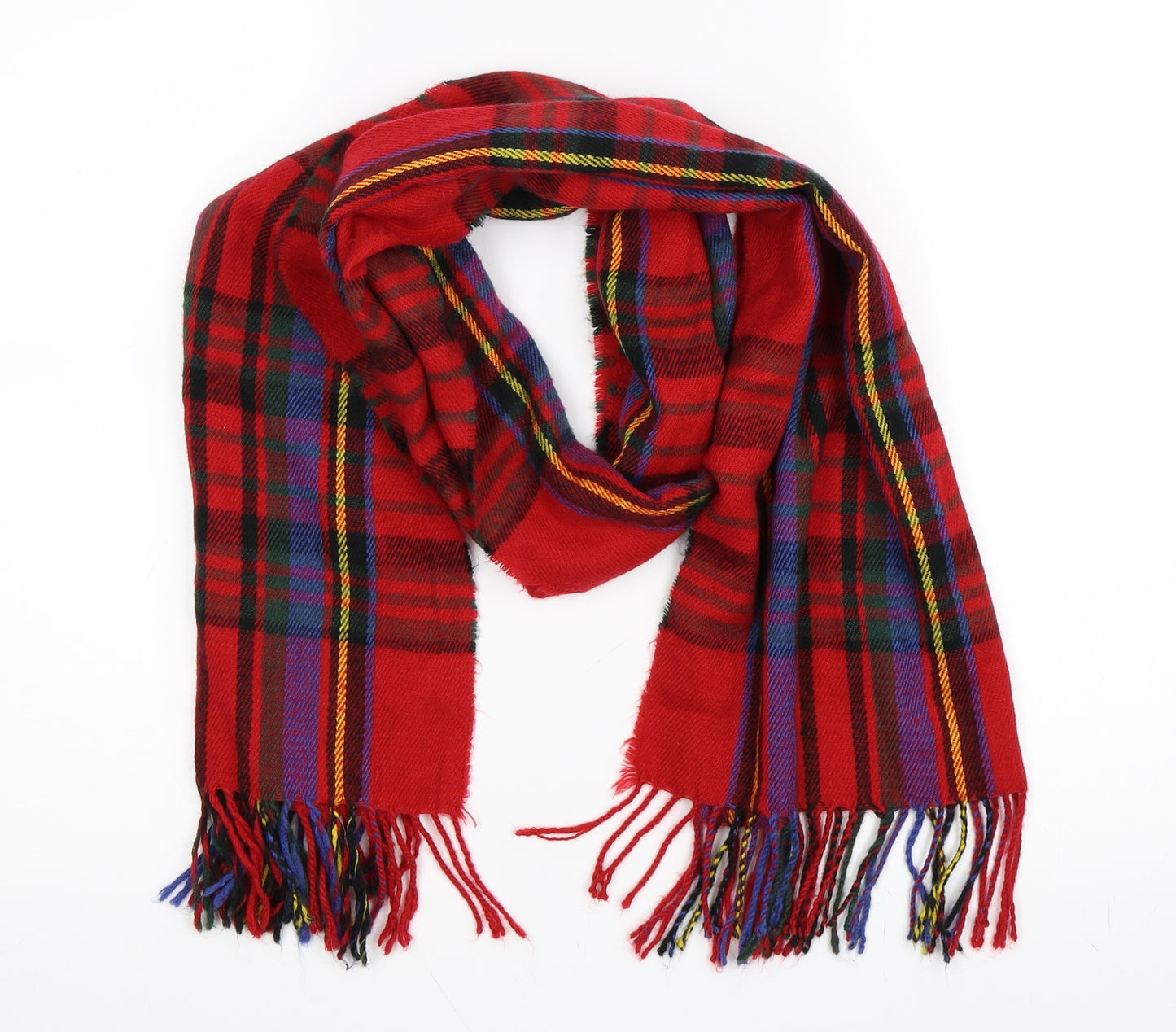 Preworn Womens Red Check Scarf