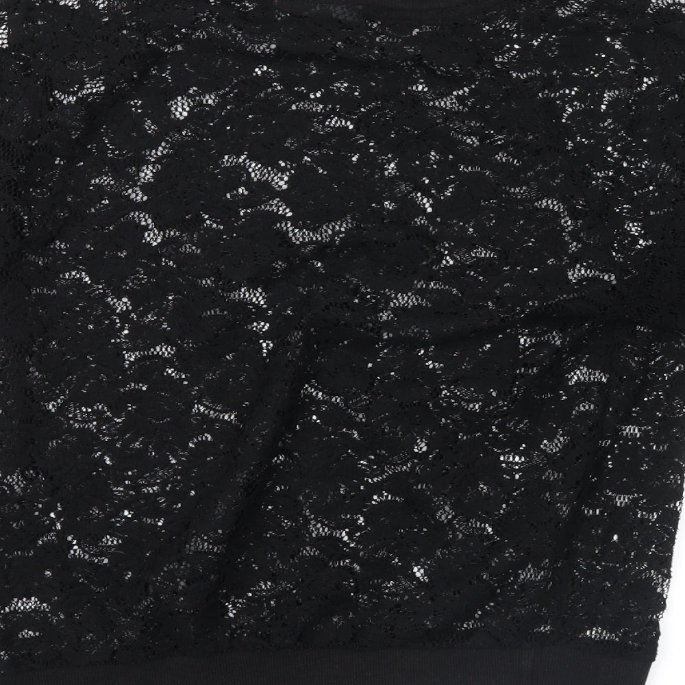 NEXT Womens Black Floral Pullover Jumper Size 14