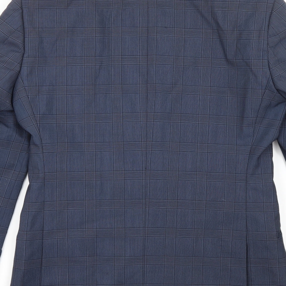 The Spitalfieldss Clothing Co Mens Blue Check Jacket Suit Size 36
