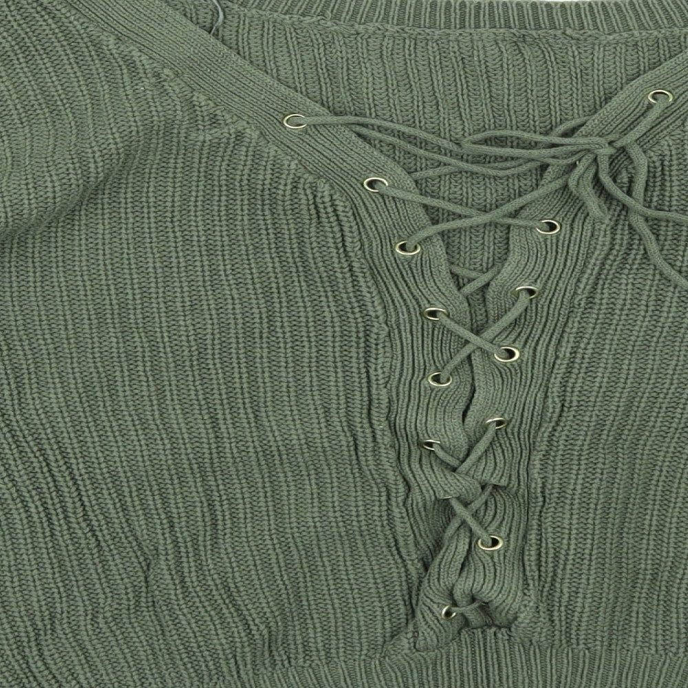 Apricot` Womens Green Pullover Jumper Size 12 - Lace up back