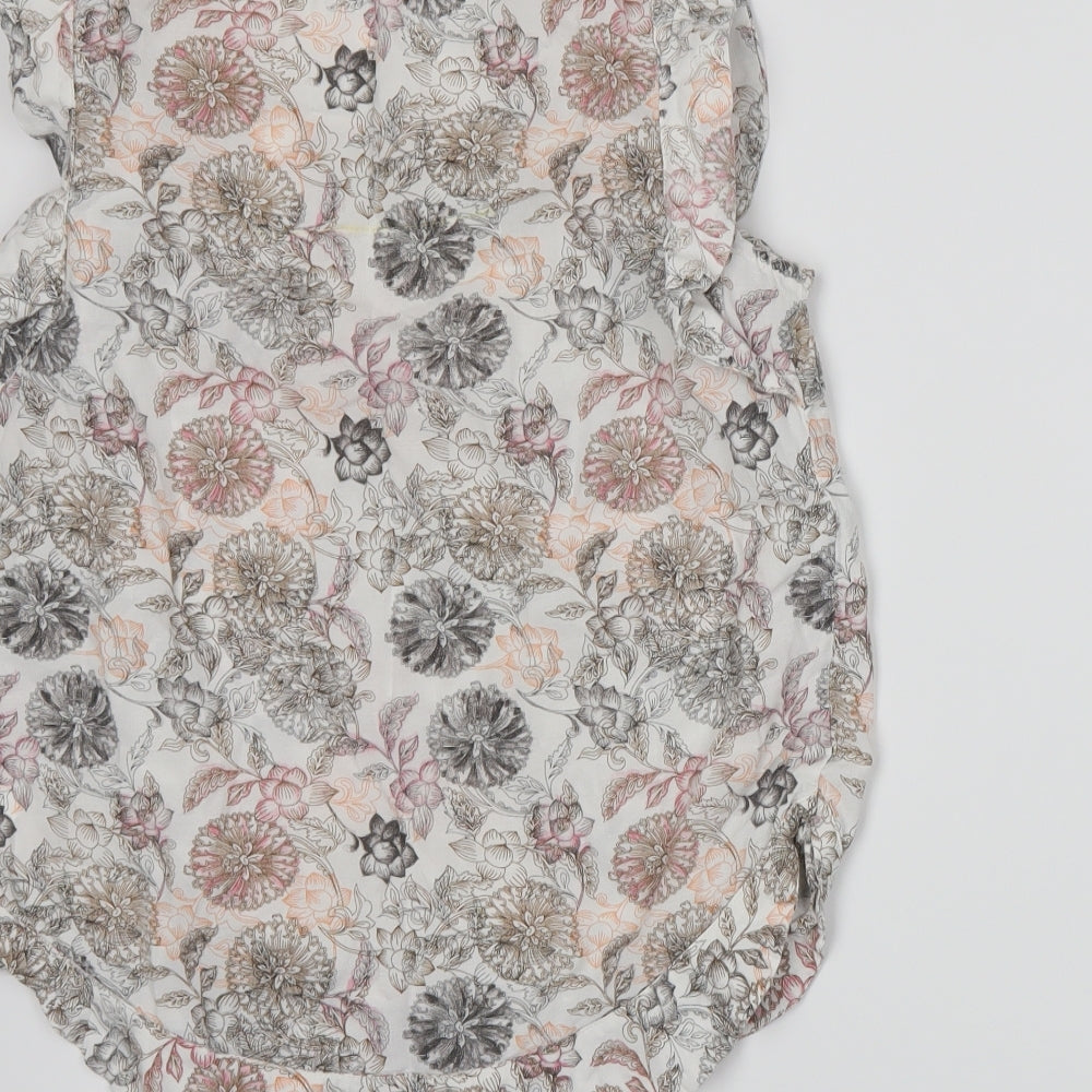 NEXT Womens White Floral Basic Tank Size 10