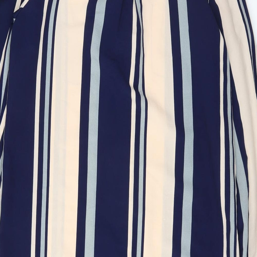 CAMEO ROSE Womens Blue Striped Shirt Dress Size 10