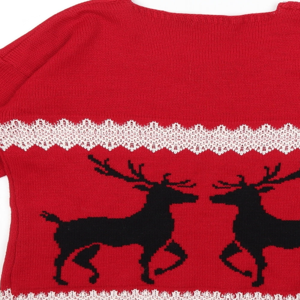 Preworn Womens Red Knit Pullover Jumper Size S