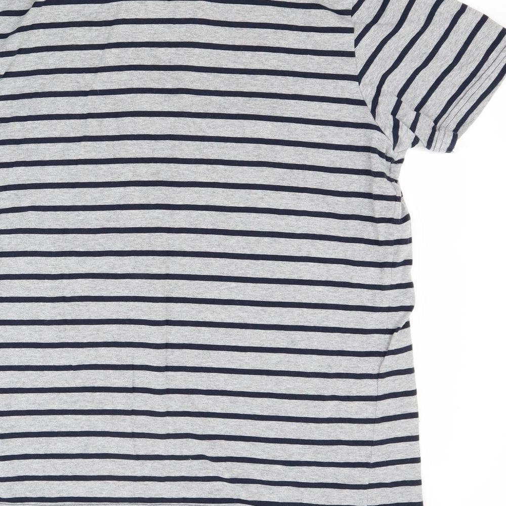 Ceader wood state Mens Grey Striped Polo Size M