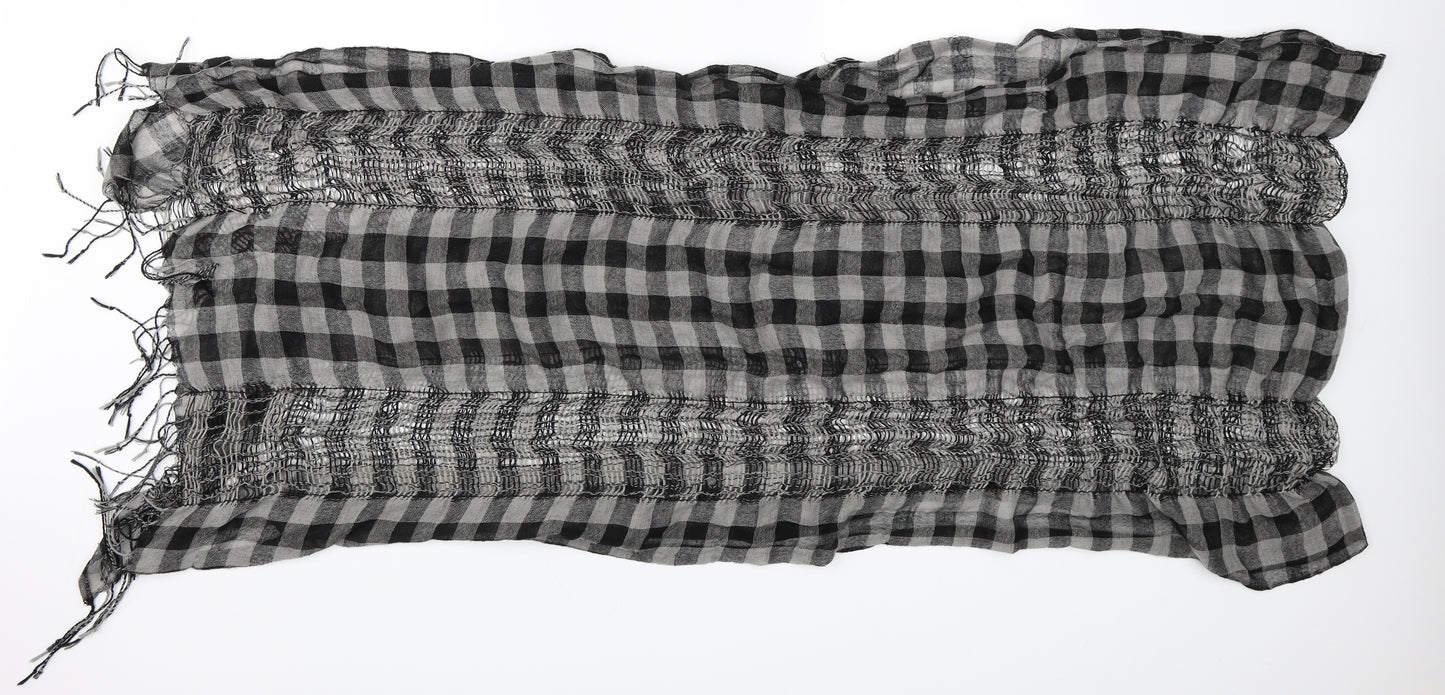 Preworn Womens Black Check Scarf