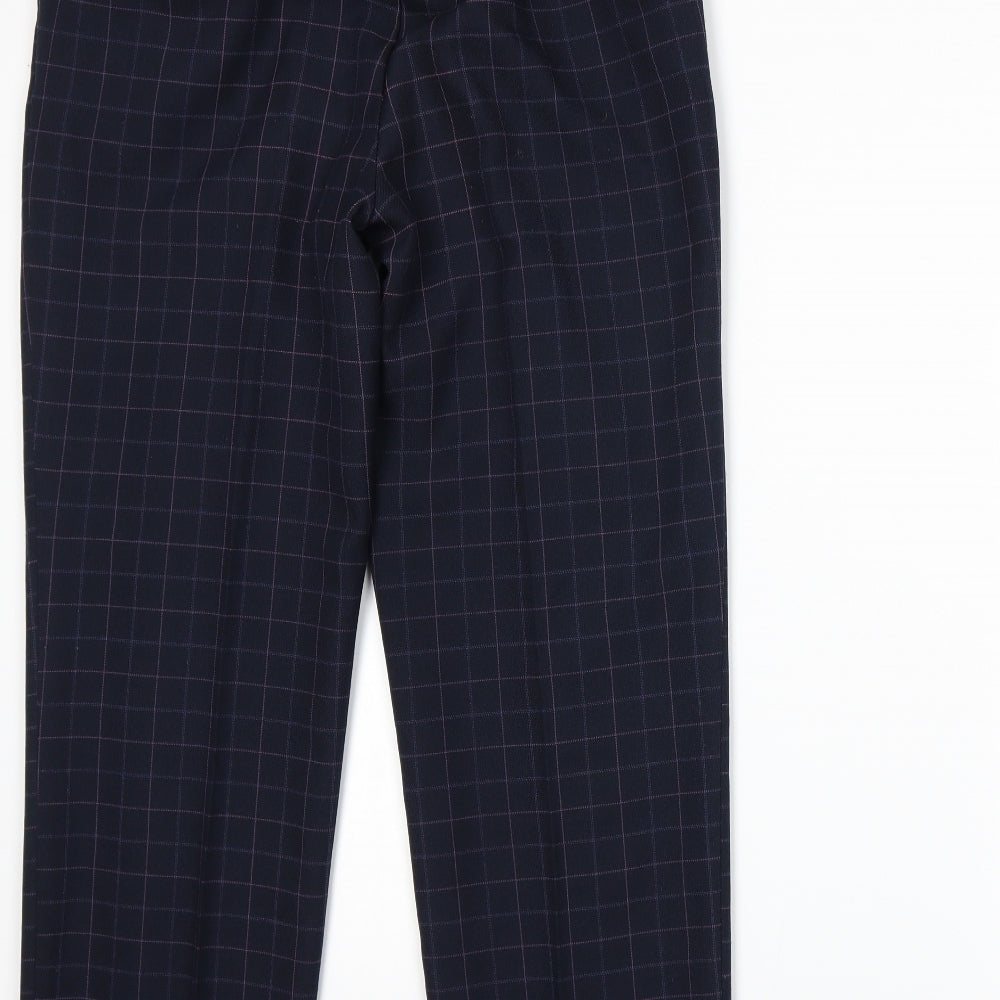 Marks and Spencer Womens Blue Plaid Trousers Size 12 L26 in