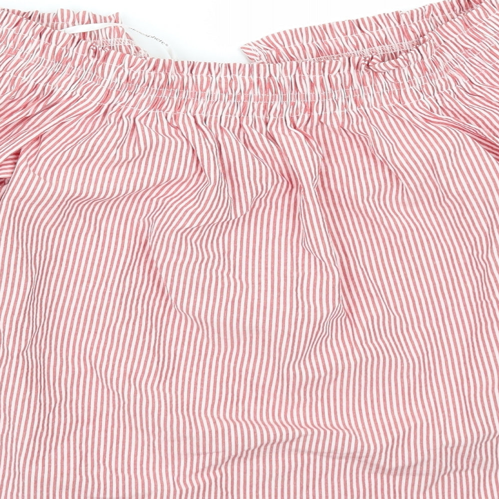 Atmosphere Womens Red Striped Tunic Blouse Size 8