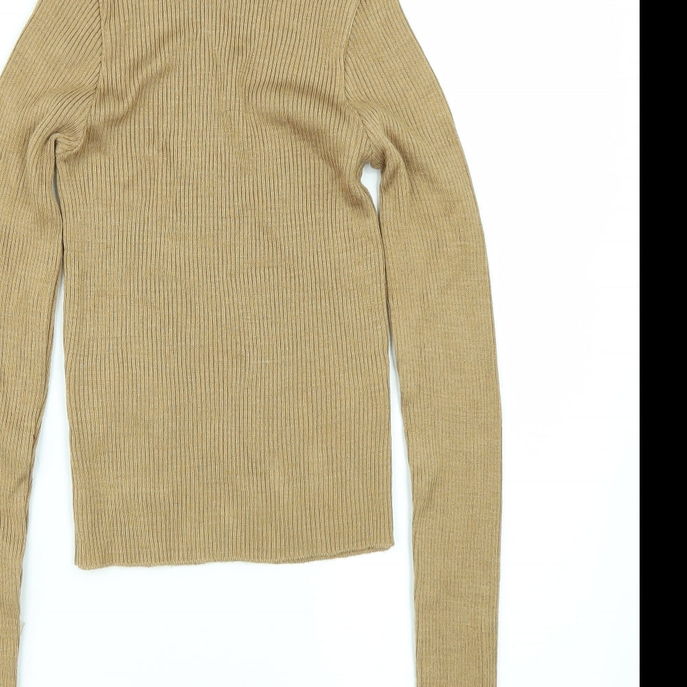 Miss Selfridge Womens Beige Pullover Jumper Size 8