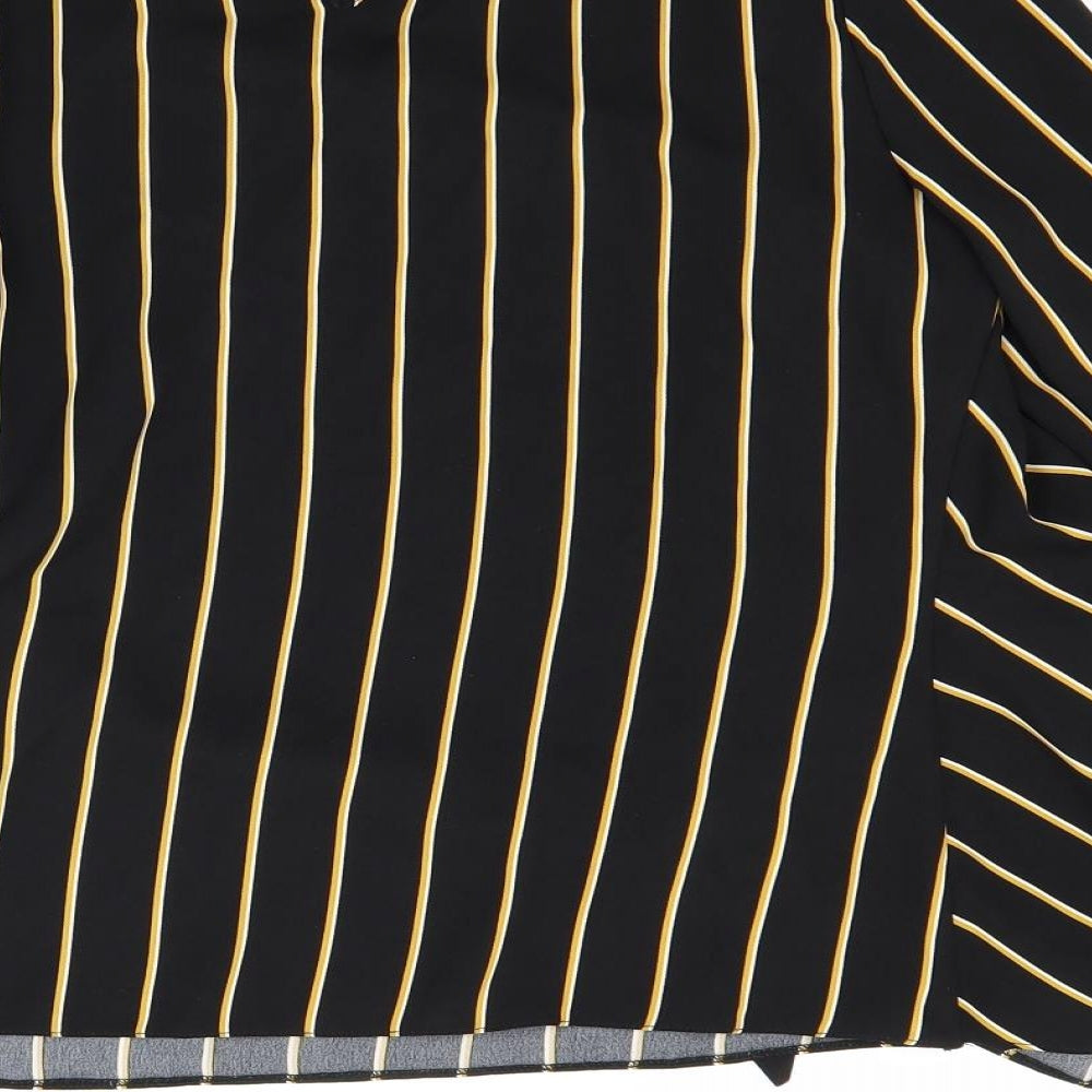 F&F Womens Black Striped Basic Blouse Size 10