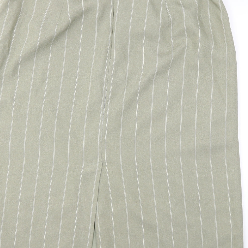 Bonmarché Womens Green Striped Straight & Pencil Skirt Size 24