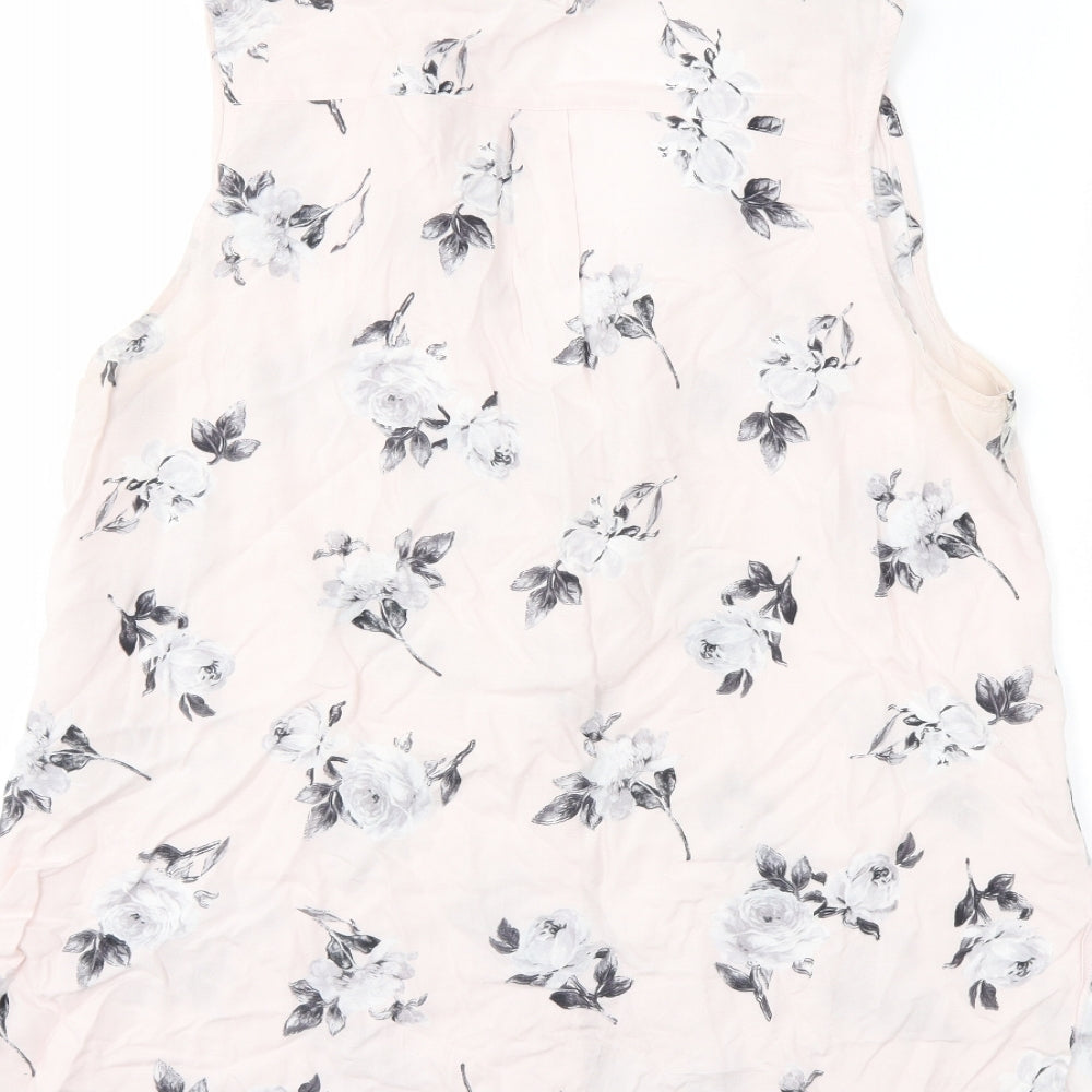 New Look Womens Pink Floral Basic Blouse Size 12