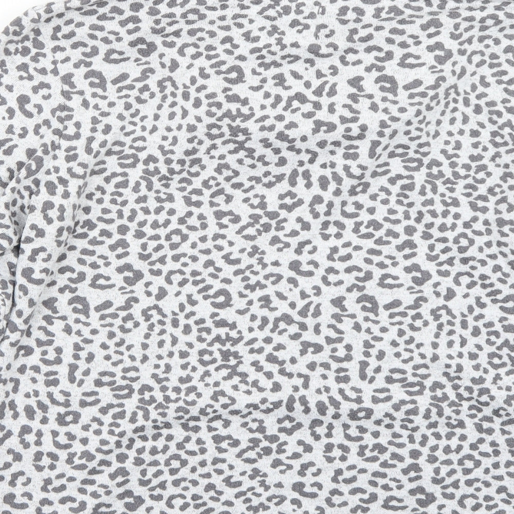 F&F Womens Grey Animal Print Pullover Jumper Size 8