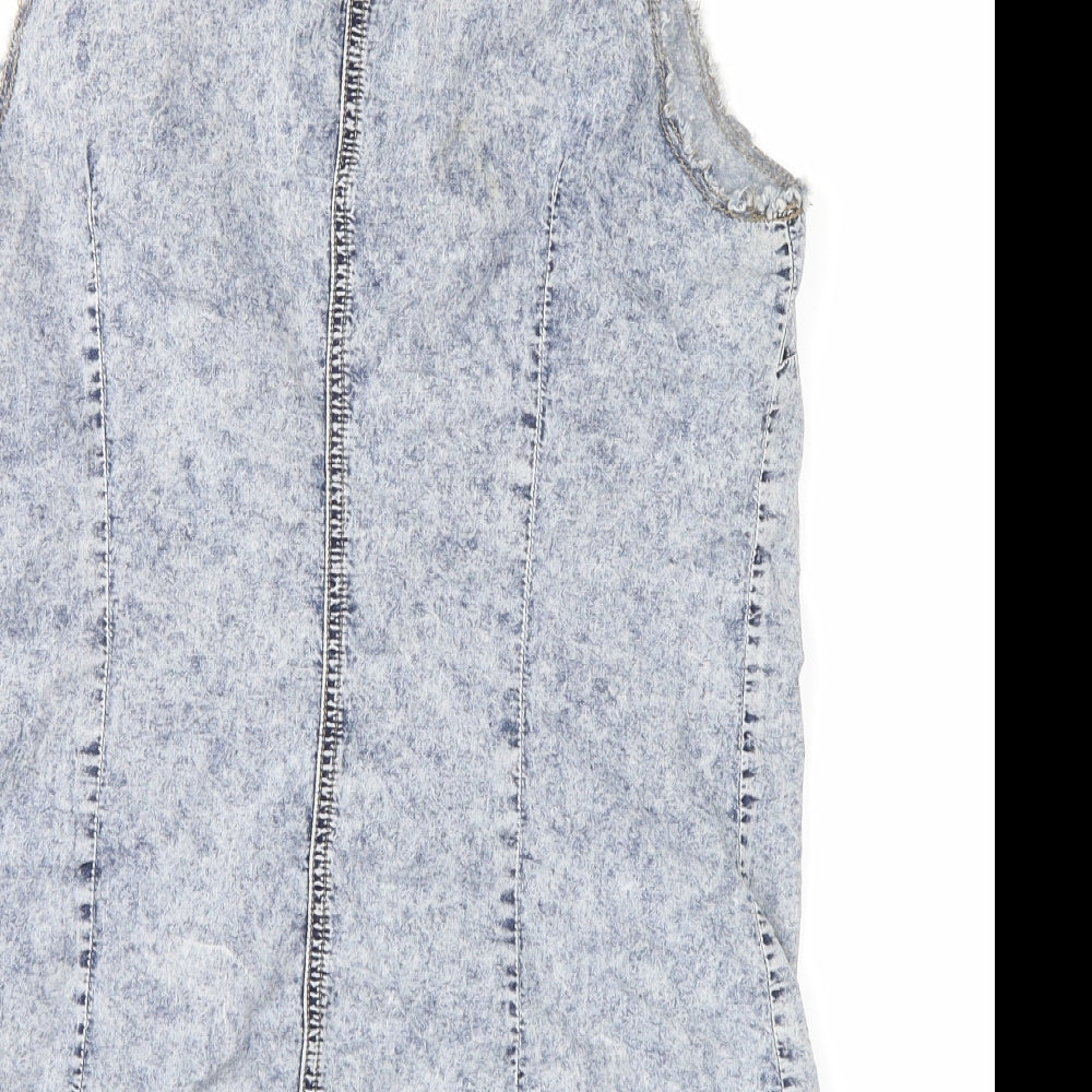 denim co Womens Blue Basic Button-Up Size 10