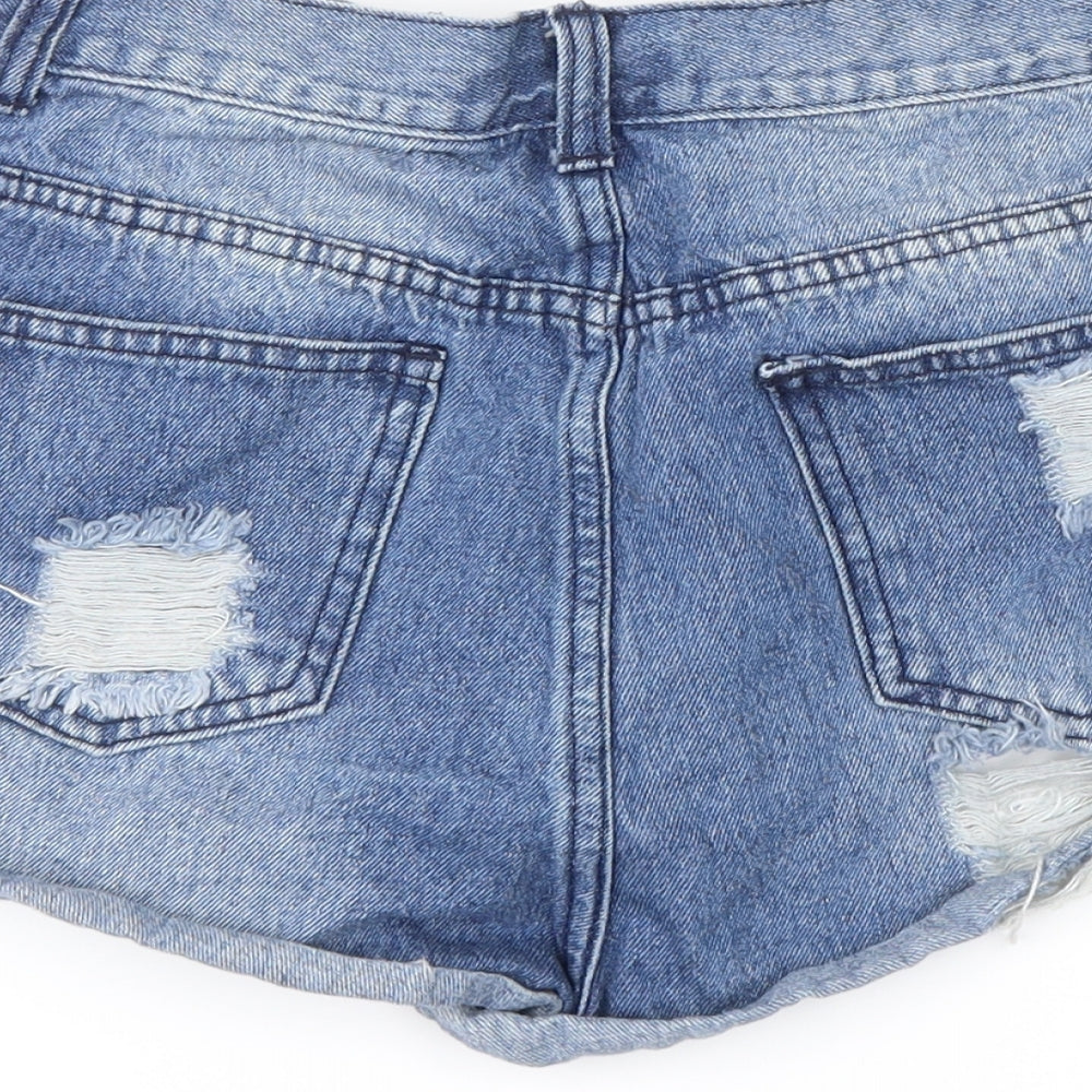 Missguided Womens Blue Hot Pants Shorts Size 10