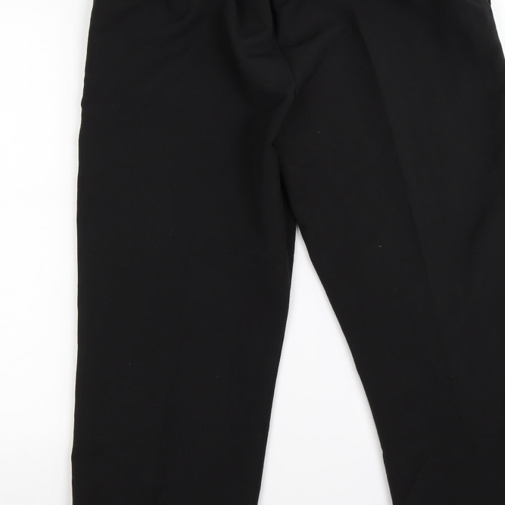 Preworn Womens Black Trousers Size 12 L25 in