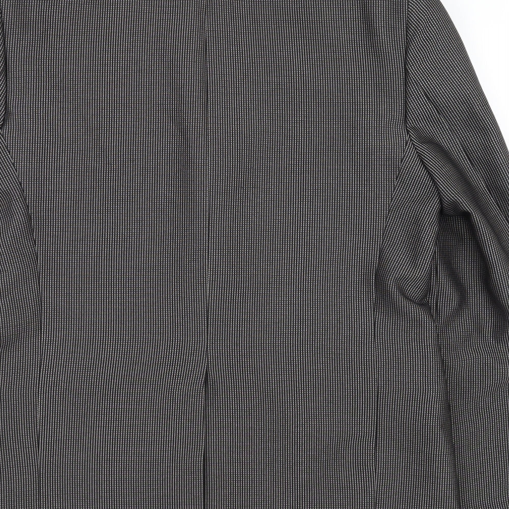 vincent trade Mens Black Check Jacket Suit Jacket Size 40 - Made in Italy