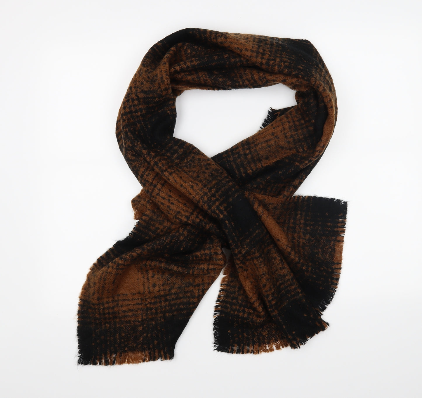 Preworn Womens Orange Check Scarf