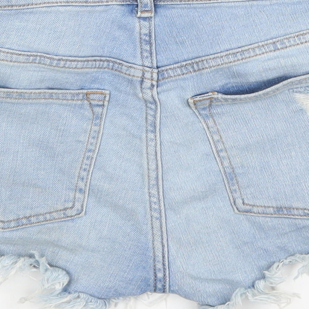 H&M Womens Blue Denim Cut-Off Shorts Size 6