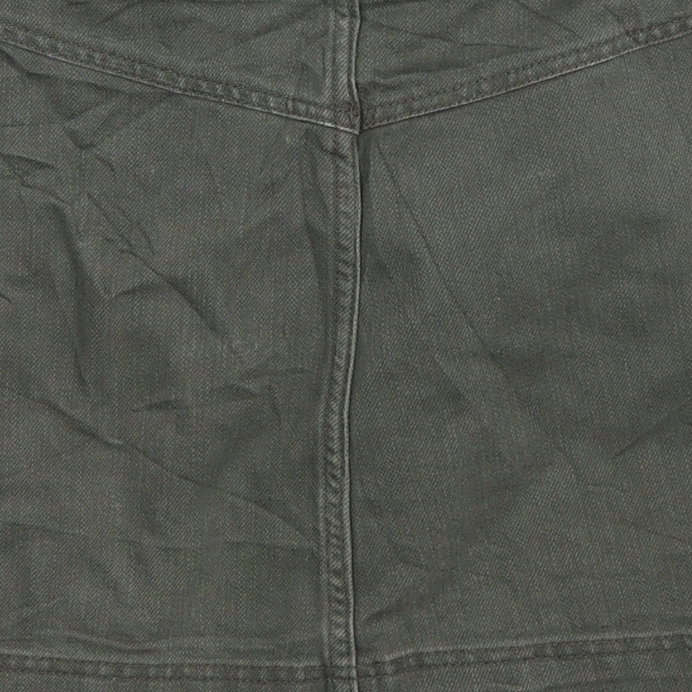 H&M Womens Green Denim A-Line Skirt Size 26 in
